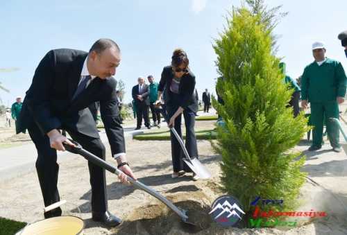 İlham Əliyev Ulu öndər Heydər Əliyevin doğum gününə həsr olunmuş ağacəkmə kampaniyasında iştirak edib